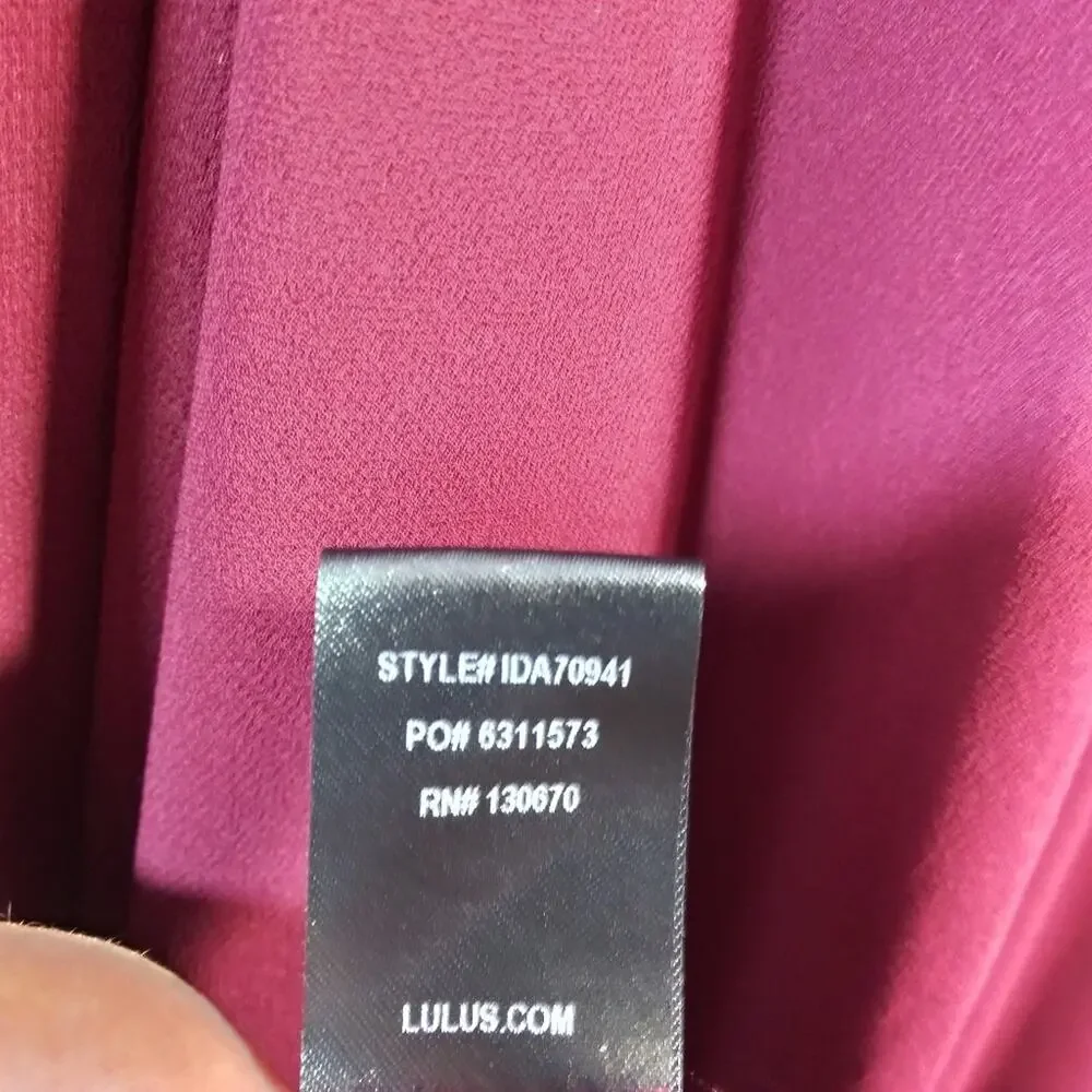 Lulus All About Love Wine Red Maxi Dress Event Size M - Picture 10 of 12